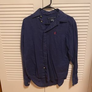 Ralph Lauren linen blue button